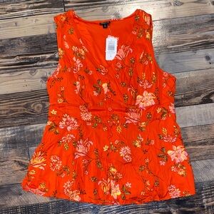 Torrid Vibrant Orange Floral Blouse